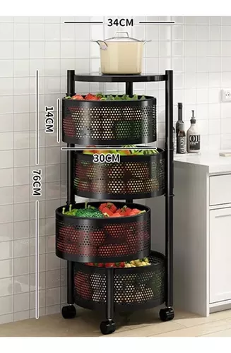 Estante Giratorio Organizador Verdulero Frutero Metal 4 Piso - Imagen 2